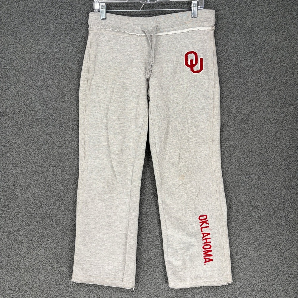 Pressbox Oklahoma Sooners Gray Sweatpants Womens Medium OU Logo Lounge Pants